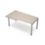 Avance 6М.622 (Шамони светлый/алюминий матовый) Стол криволинейный, левый