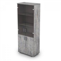 Avance 6Ш.005.3 (basalt) Шкаф для документов высокий со стеклом