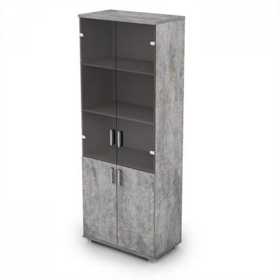 Avance 6Ш.005.3 (basalt) Шкаф для документов высокий со стеклом