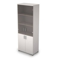 Avance 6Ш.005.3 (Белый) Шкаф для документов высокий со стеклом