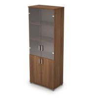 Avance 6Ш.005.3 (Шамони темный) Шкаф для документов высокий со стеклом