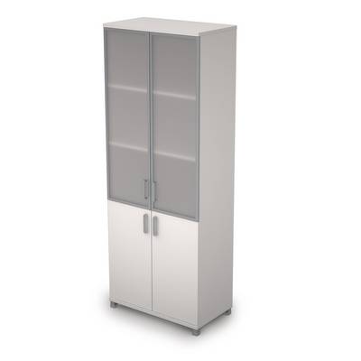 Avance 6Ш.005.4 (Белый) Шкаф для документов высокий со стеклом