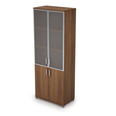 Avance 6Ш.005.4 (Шамони темный) Шкаф для документов высокий со стеклом