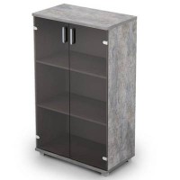 Avance 6Ш.017.3 (basalt) Шкаф для документов средний со стеклом