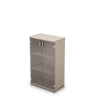 Avance 6Ш.017.3 (Шамони светлый) Шкаф для документов средний со стеклом