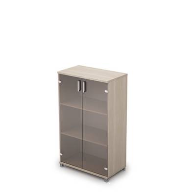 Avance 6Ш.017.3 (Шамони светлый) Шкаф для документов средний со стеклом