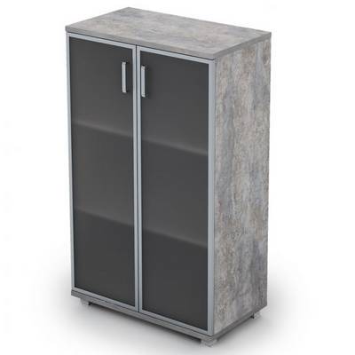 Avance 6Ш.017.4 (basalt) Шкаф для документов средний со стеклом