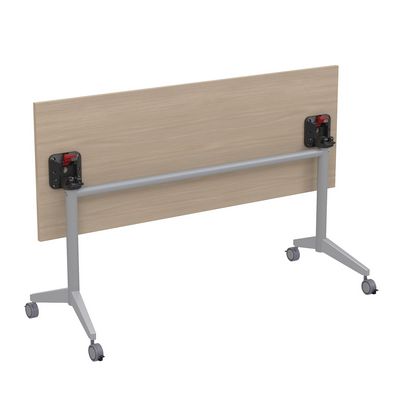 Bend 8СР.104-S (Шамони светлый/Алюминий матовый) Складной прямолинейный стол-трансформер Simple