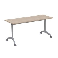 Bend 8СР.104 (Шамони светлый/Алюминий матовый) Складной прямолинейный стол-трансформер