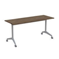 Bend 8СР.104 (Шамони темный/Алюминий матовый) Складной прямолинейный стол-трансформер