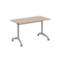 Bend 8СР.108-S (Шамони светлый/Алюминий матовый) Складной прямолинейный стол-трансформер Simple