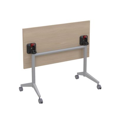 Bend 8СР.108-S (Шамони светлый/Алюминий матовый) Складной прямолинейный стол-трансформер Simple