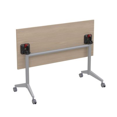 Bend 8СР.109-S (Шамони светлый/Алюминий матовый) Складной прямолинейный стол-трансформер Simple