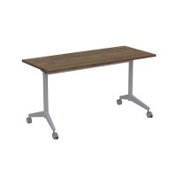 Bend 8СР.109-S (Шамони темный/Алюминий матовый) Складной прямолинейный стол-трансформер Simple