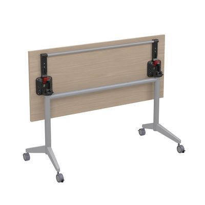 Bend 8СР.109 (Шамони светлый/Алюминий матовый) Складной прямолинейный стол-трансформер