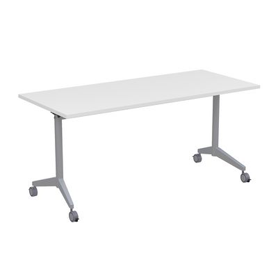 Bend 8СР.114-S (Белый/Алюминий матовый) Складной прямолинейный стол-трансформер Simple