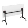 Bend 8СР.114-S (Белый/Черный) Складной прямолинейный стол-трансформер Simple