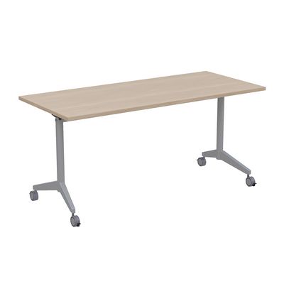 Bend 8СР.114-S (Шамони светлый/Алюминий матовый) Складной прямолинейный стол-трансформер Simple