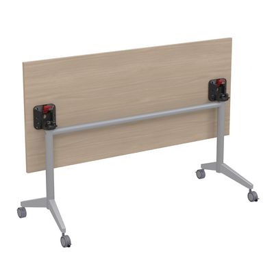 Bend 8СР.114-S (Шамони светлый/Алюминий матовый) Складной прямолинейный стол-трансформер Simple