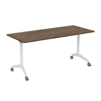 Bend 8СР.114-S (Шамони темный/Белый) Складной прямолинейный стол-трансформер Simple