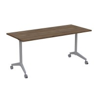 Bend 8СР.114 (Шамони темный/Алюминий матовый) Складной прямолинейный стол-трансформер