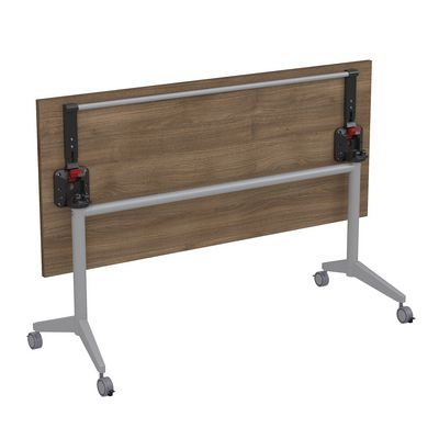 Bend 8СР.114 (Шамони темный/Алюминий матовый) Складной прямолинейный стол-трансформер