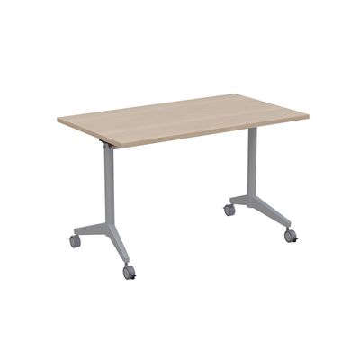 Bend 8СР.118-S (Шамони светлый/Алюминий матовый) Складной прямолинейный стол-трансформер Simple