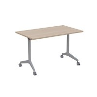 Bend 8СР.118 (Шамони светлый/Алюминий матовый) Складной прямолинейный стол-трансформер