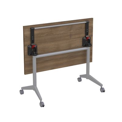 Bend 8СР.118 (Шамони темный/Алюминий матовый) Складной прямолинейный стол-трансформер