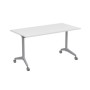 Bend 8СР.119-S (Белый/Алюминий матовый) Складной прямолинейный стол-трансформер Simple
