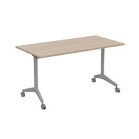 Bend 8СР.119-S (Шамони светлый/Алюминий матовый) Складной прямолинейный стол-трансформер Simple