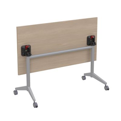 Bend 8СР.119-S (Шамони светлый/Алюминий матовый) Складной прямолинейный стол-трансформер Simple