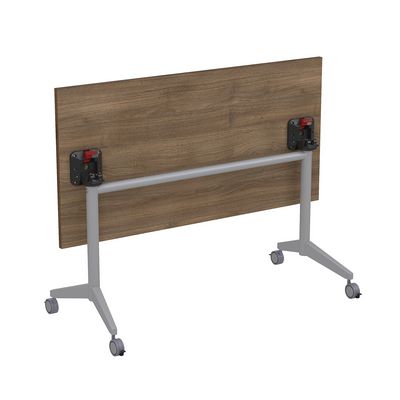 Bend 8СР.119-S (Шамони темный/Алюминий матовый) Складной прямолинейный стол-трансформер Simple