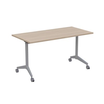 Bend 8СР.119 (Шамони светлый/Алюминий матовый) Складной прямолинейный стол-трансформер