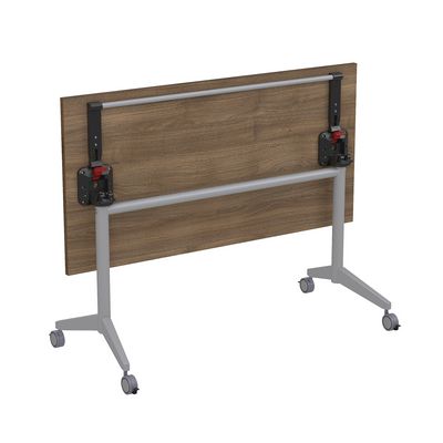 Bend 8СР.119 (Шамони темный/Алюминий матовый) Складной прямолинейный стол-трансформер