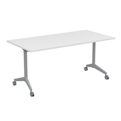 Bend 8СР.124-S (Белый/Алюминий матовый) Складной прямолинейный стол-трансформер Simple