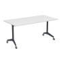 Bend 8СР.124-S (Белый/Графит) Складной прямолинейный стол-трансформер Simple