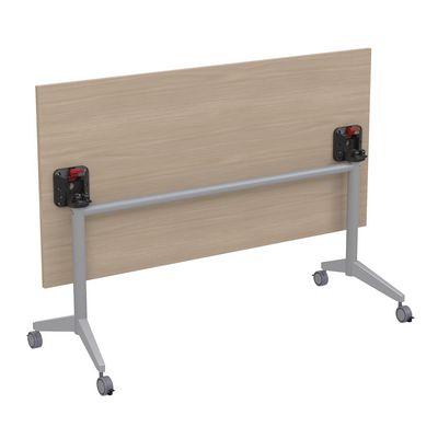 Bend 8СР.124-S (Шамони светлый/Алюминий матовый) Складной прямолинейный стол-трансформер Simple