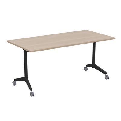 Bend 8СР.124-S (Шамони светлый/Черный) Складной прямолинейный стол-трансформер Simple