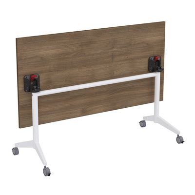 Bend 8СР.124-S (Шамони темный/Белый) Складной прямолинейный стол-трансформер Simple