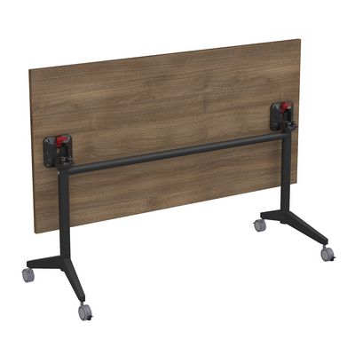 Bend 8СР.124-S (Шамони темный/Черный) Складной прямолинейный стол-трансформер Simple