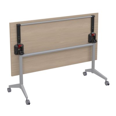 Bend 8СР.124 (Шамони светлый/Алюминий матовый) Складной прямолинейный стол-трансформер