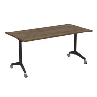 Bend 8СР.124 (Шамони темный/Черный) Складной прямолинейный стол-трансформер