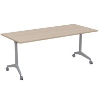 Bend 8СР.125-S (Шамони светлый/Алюминий матовый) Складной прямолинейный стол-трансформер Simple