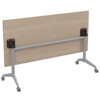 Bend 8СР.125-S (Шамони светлый/Алюминий матовый) Складной прямолинейный стол-трансформер Simple