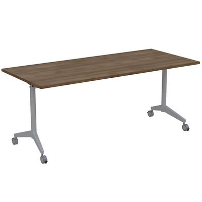 Bend 8СР.125 (Шамони темный/Алюминий матовый) Складной прямолинейный стол-трансформер