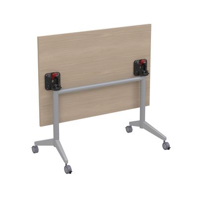 Bend 8СР.128-S (Шамони светлый/Алюминий матовый) Складной прямолинейный стол-трансформер Simple