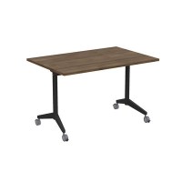 Bend 8СР.128-S (Шамони темный/Черный) Складной прямолинейный стол-трансформер Simple