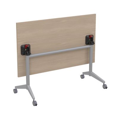 Bend 8СР.129-S (Шамони светлый/Алюминий матовый) Складной прямолинейный стол-трансформер Simple