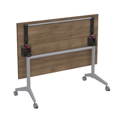 Bend 8СР.129 (Шамони темный/Алюминий матовый) Складной прямолинейный стол-трансформер